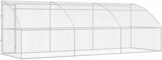 vidaXL Πάρκο Σκύλου 600x200x200εκ. Ασημί