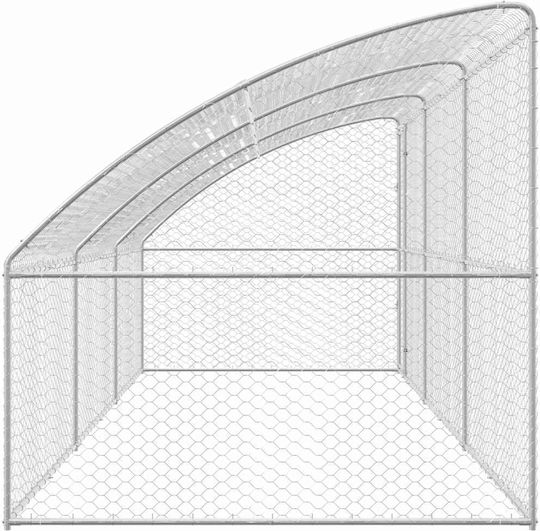 vidaXL Πάρκο Σκύλου 600x200x200εκ. Ασημί