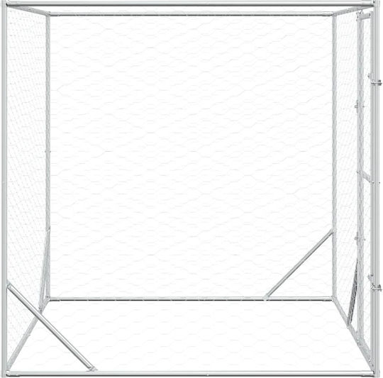 vidaXL Metallisches Hundetorg 200x200x200cm Silber