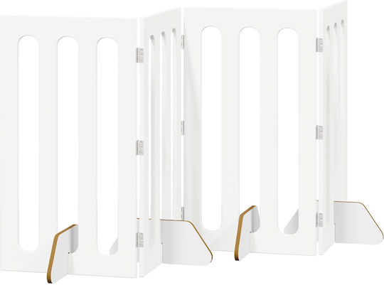vidaXL Divider De Verandă Din Lemn Pentru Câini Cu 4 Panouri 201x38x90 Cm Alb