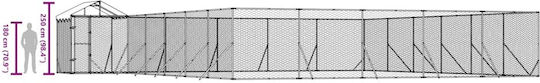 vidaXL Parc Metalic Pentru Câini 1200x400x250 cm Argintiu