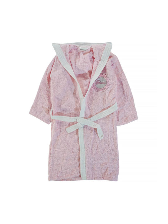 Minilori Baby Kids Bathrobe Pink with Hood