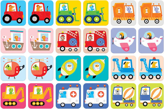 Επιτραπέζιο Παιχνίδι Memo Vehicles 2+ Ετών (EN) Banana Panda