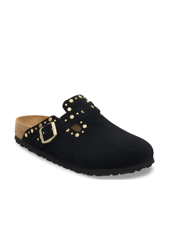 Birkenstock Γυναικεία Δερμάτινα Σαμπό Μαύρα Birkenstock Γυναικεία Δερμάτινα Σαμπό Μαύρα