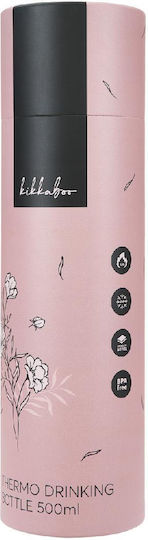 Kikka Boo Kids Water Bottle Thermos Stainless Steel Non Spill Pink 500ml