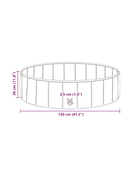 vidaXL Hundespielzeug Pool 120cm Blau 1 Stück