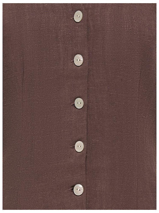 Siesta Summer Mini Dress Brown