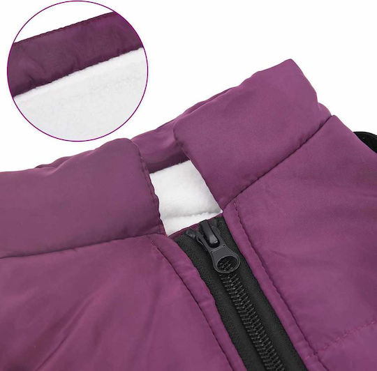 vidaXL Purple Fleece / Waterproof Dog Coat Small