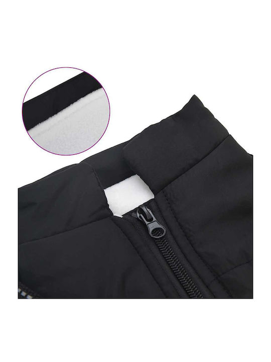 vidaXL Μπουφάν Σκύλου Fleece / Αδιάβροχο Μαύρο XL