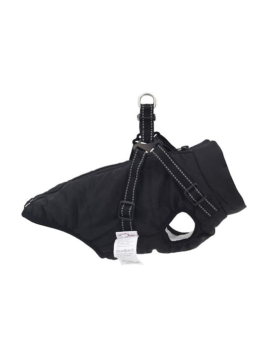 vidaXL Μπουφάν Σκύλου Fleece / Αδιάβροχο Μαύρο Small