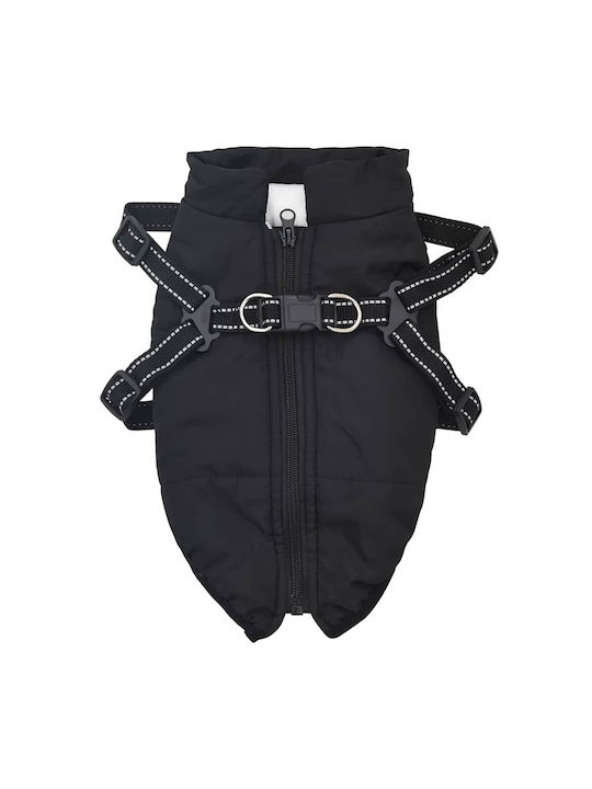 vidaXL Μπουφάν Σκύλου Fleece / Αδιάβροχο Μαύρο Small