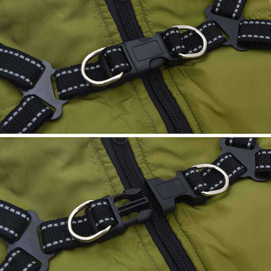 vidaXL Green Fleece / Waterproof Dog Coat XXLarge