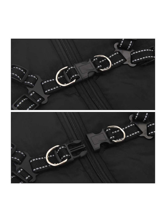 vidaXL Black Fleece / Waterproof Dog Coat XXXXLarge