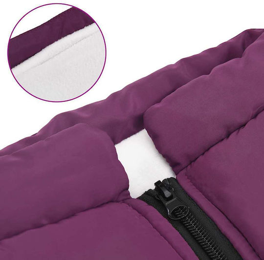 vidaXL Purple Fleece / Waterproof Dog Coat XXXXLarge