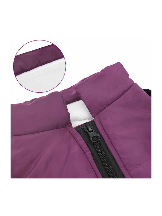 vidaXL Μπουφάν Σκύλου Fleece / Αδιάβροχο Μωβ Medium