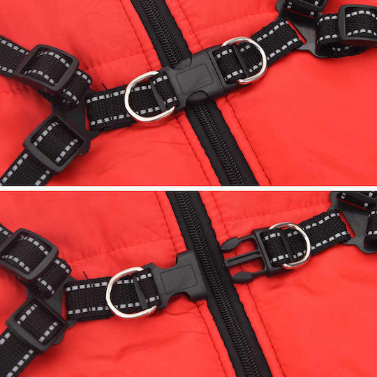 vidaXL Red Fleece / Waterproof Dog Coat XXXXLarge
