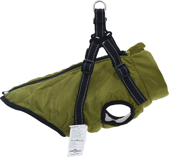 vidaXL Haine pentru câini Fleece / Impermeabil Verde Mare