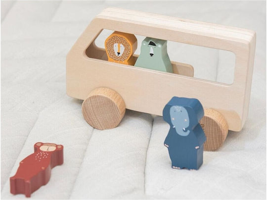Trixie Vehicle Small Bus with Animals made of Wood for 18++ Months