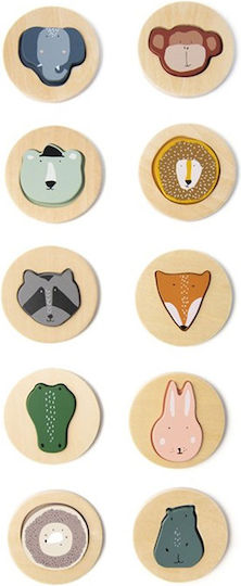 Trixie Shape Sorting Toy Matching Game Peg Animals made of Wood for 12++ Months
