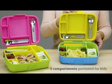 Munchkin Bento Box Plastic Kids' Lunch Set Green