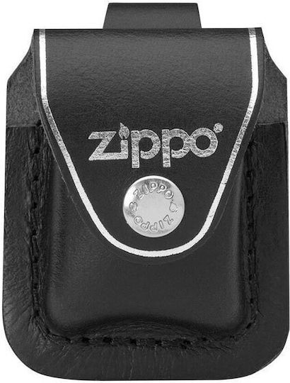 Zippo Schwarzes Leder, das in einen Gürtel passt Feuerzeugkoffer