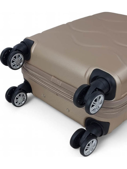 Greenwich Polo Club Cabin Hard Travel Suitcase Gold with 4 Wheels Height 55cm