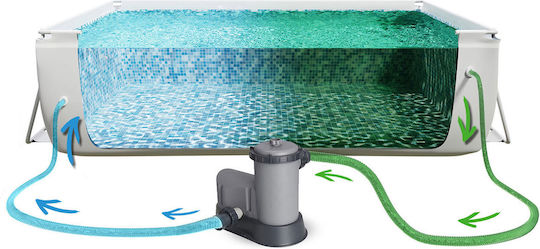 Bestway Oval Swimming Pool 13430lt with Metallic Frame 549x274x122cm Gray