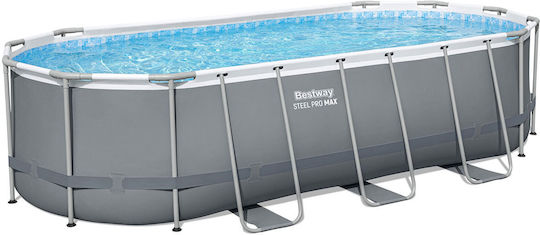 Bestway Oval Swimming Pool 13430lt with Metallic Frame 549x274x122cm Gray