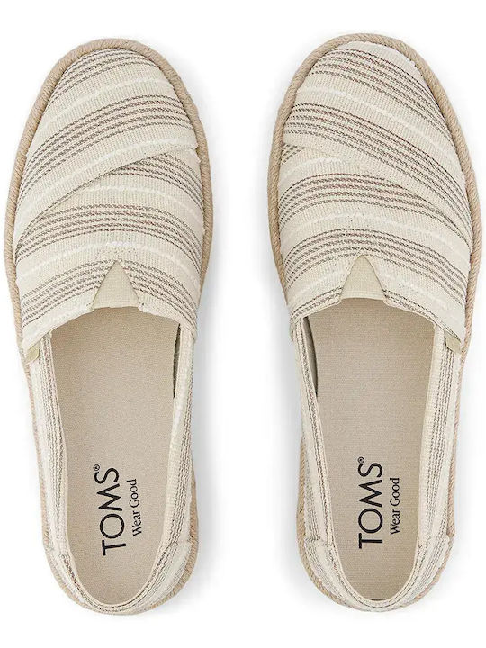 Fabric Women's Espadrilles in Beige Colour