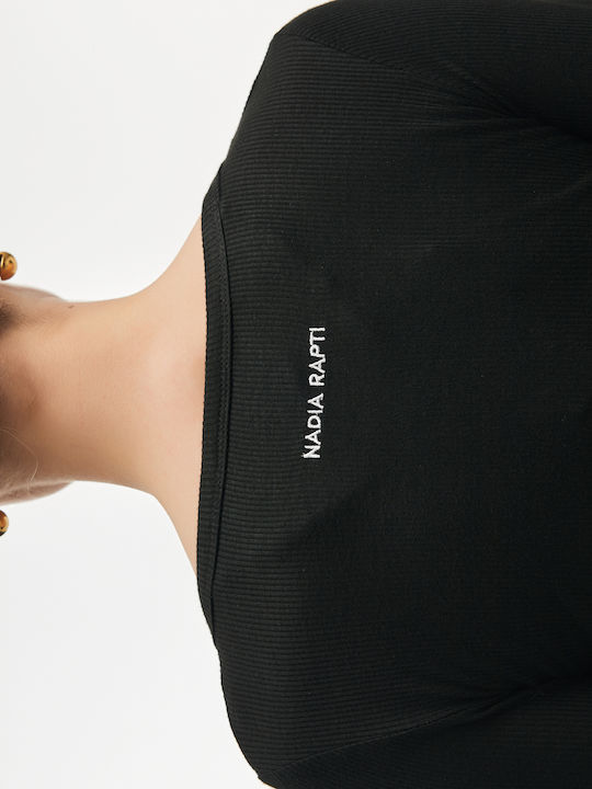 Anasa Damen-Bodysuit Schwarz