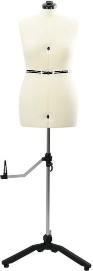 Vidaxl Adjustable Dress Form Female Cream M Velvet