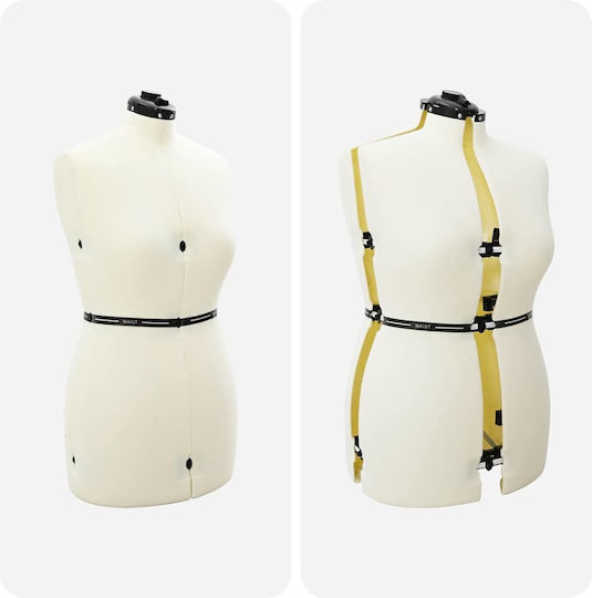 Vidaxl Adjustable Dress Form Female Cream M Velvet