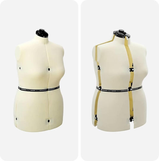 Vidaxl Formă Reglabilă Pentru Rochie Damă Crem L Catifea