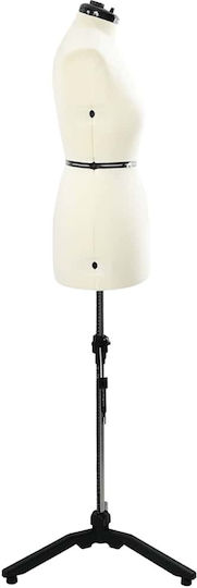 Vidaxl Adjustable Dress Form Female Cream M Velvet