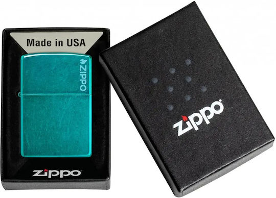Zippo Brichetă Rezistentă La Vânt Cu Flacără Teal Mată