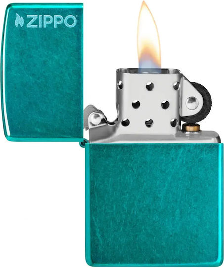 Zippo Brichetă Rezistentă La Vânt Cu Flacără Teal Mată