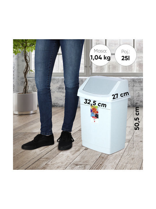 Curver Office Plastic Waste Bin 25lt Gray 26.5x50.5x32.5cm