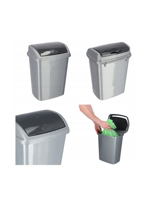 Curver Plastic Coș de gunoi de birou 10lt Argintiu 20x36x20cm