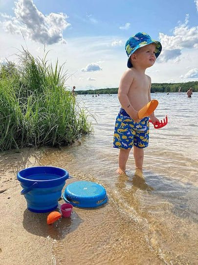 Compactoys Beach Bucket Set with Accessories made of Plastic Red 17.78cm 7pcs