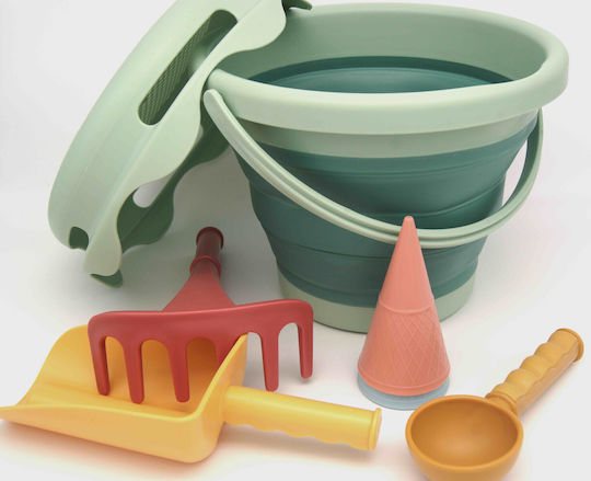 Compactoys Beach Bucket Set with Accessories made of Plastic Green 22cm 7pcs