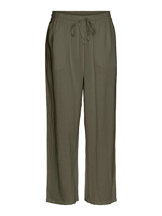 Women's Trousers in Loose Fit Green