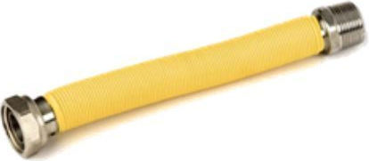 Flexible 3/4'' 25-50cm Inox Gas Appliance Connection Yellow Coating Variable Length