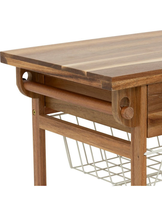 5Five Τρόλεϊ Κουζίνας Ξύλινο 5 Θέσεων Λευκό 50x34.5x88.8cm