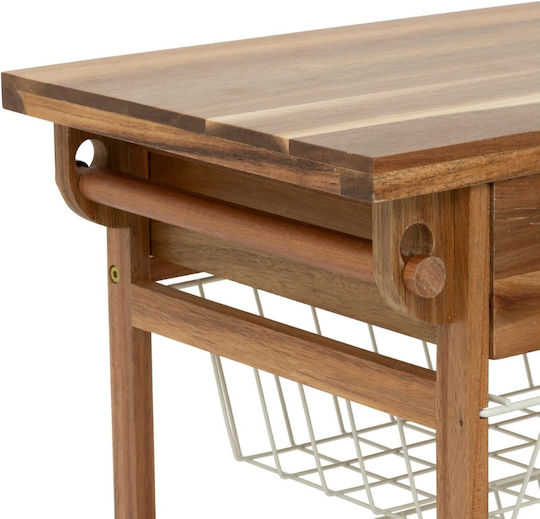5Five Wooden Kitchen Trolley 5 Tiers White 50x34.5x88.8cm