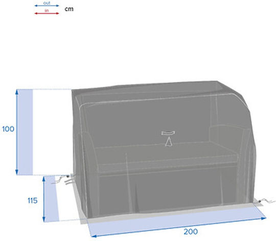 Hesperide Protective Couch Cover 200x115x100cm in Grey Color