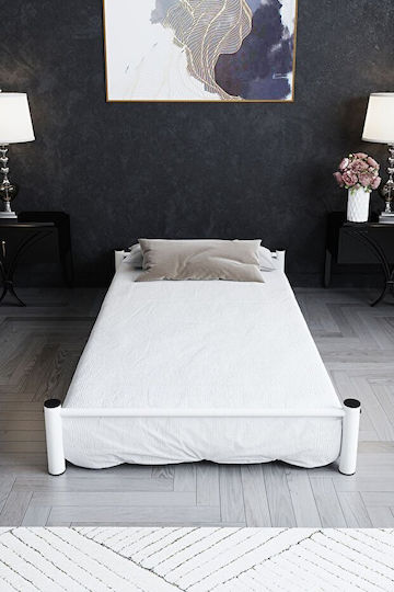 SteweHome Möbelbeschläge Monos Schiebetür Hilfsbett Weiß Metallisch (90×190 cm)