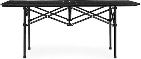 MultiGarden Τραπέζι για Camping Πτυσσόμενο 120x55cm Μαύρο