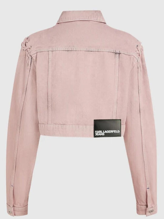 Short Women's Jean Jacket Pink