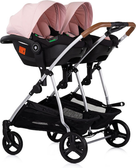 Chipolino Duo Smart Reversible Double Stroller Suitable for Newborn Pink Marshmellow 12.2kg
