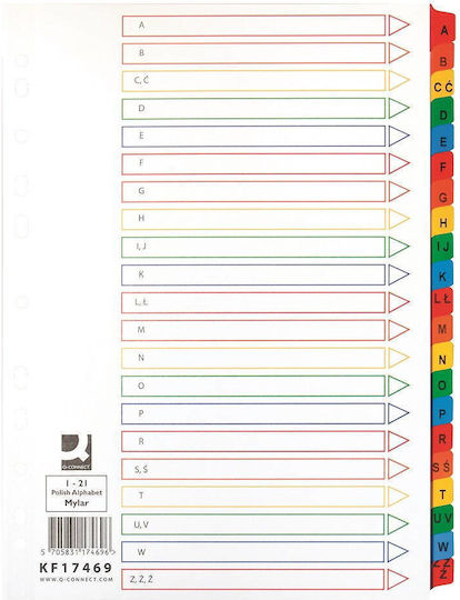 Q-Connect Separator de Plastic pentru pentru carduri A4 cu Întărire